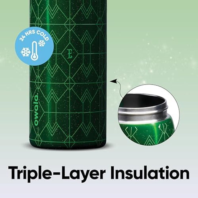 Owala Wicked FreeSip Insulated Stainless Steel Water Bottle with Straw for Sports and Travel, BPA-Free Sports Water Bottle, 32 oz, Elphaba (Green)