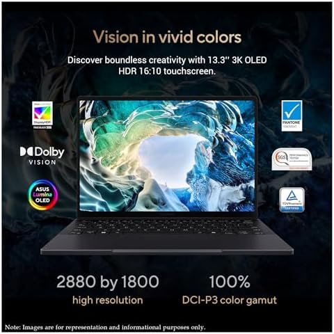 ASUS ProArt PX13 Copilot+ Laptop, AMD Ryzen AI 9 HX-370, 32 GB LPDDR5X RAM, 1 TB PCIe SSD, 13.3'' 3K (2880x1800) OLED Touchscreen, Nvidia G-Force RTX 4050, Backlit Keyboard, W11 Home, Nano Black
