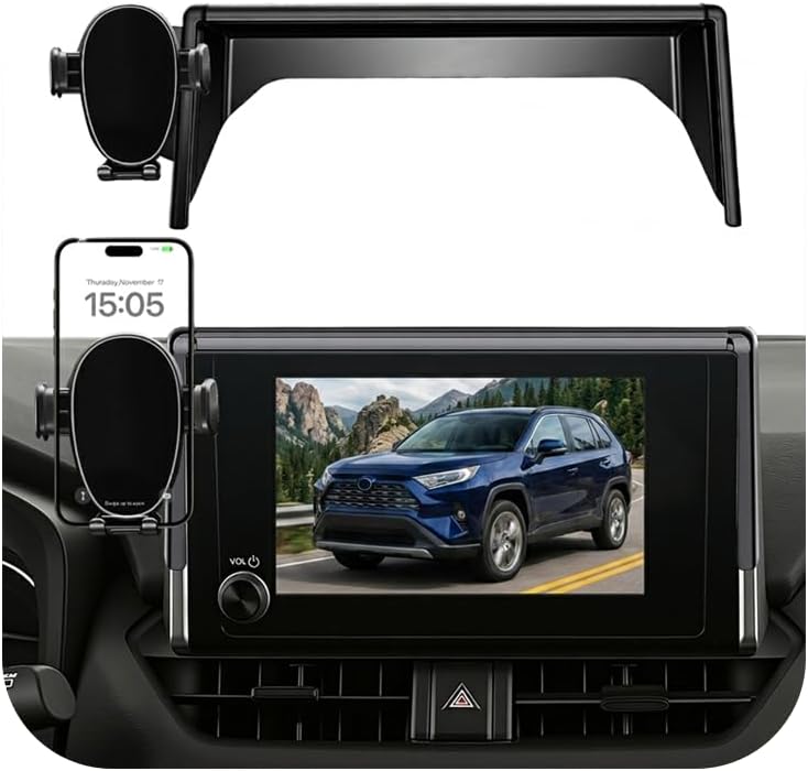 AAGJJ Car Phone Holder for Toyota RAV4 (2019-2024 2025,7/8inch Screen), 360 Phone Holder Rotating, Hands Free Mobile Hol