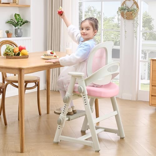 Ergonomic Kids' Study Chair, Height Adjustable Kids Desk Chair for Boys Girls,Comfortable for Teenagers Playing, Drawing, Ideal Gift for Children,Students（Pink）