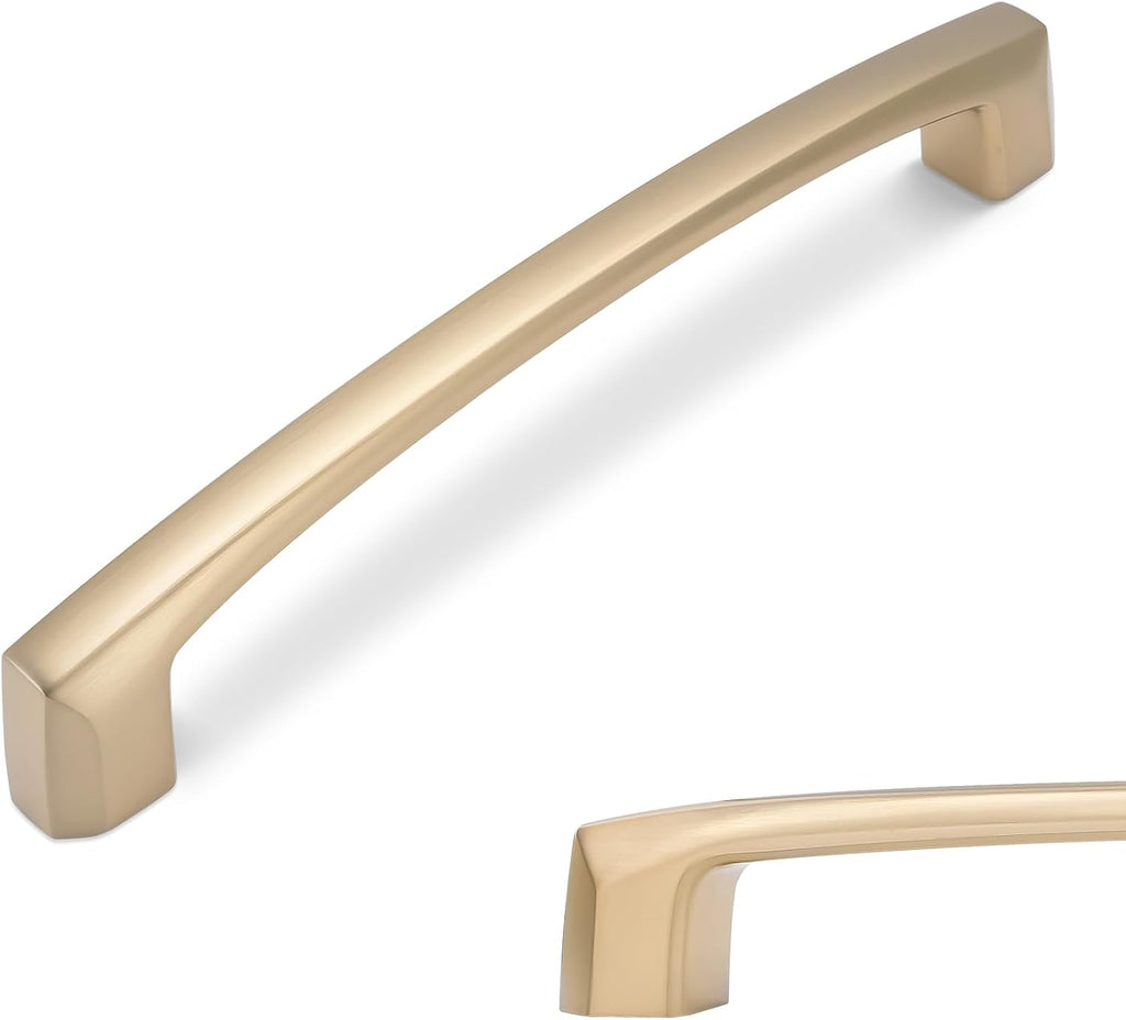 BUKOBYHE 10 Pack 6-1/4 Inch(160mm) Kitchen Cabinet Handles Champagne Bronze Cabinet Pulls Zinc Alloy Drawer Pulls Kitche