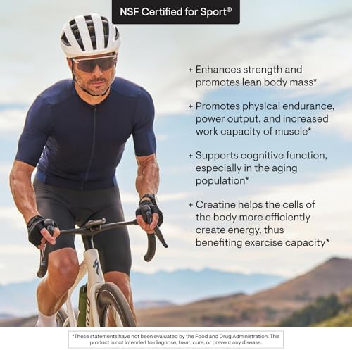 THORNE Creatine, Micronized Creatine Monohydrate Powder, 180 Servings | Supports Lean Muscle Mass, Endurance & Cognitive Function*, Unflavored, 5 g per Serving, NSF Certified for Sport