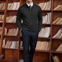 COOFANDY Sweaters con Cierre 1/4 para Hombre, Slim Fit Ligero, Cuello Mock, Pullover Polo Casual