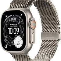 Apple Watch Ultra 3 [GPS + Cellular 49mm] Running & Multisport Smartwatch w/Rugged Titanium Case w/Natural Titanium Milanese Loop - L. Satellite Communications, Advanced Health & Fitness Tracking