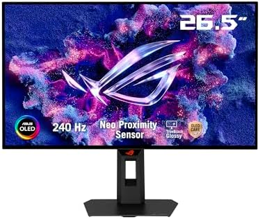 ASUS ROG Strix 27” OLED Gaming Monitor (XG27AQDMGR) - 27-inch (26.5-inch viewable) 1440p TrueBlack Glossy, 240 Hz, Neo Proximity Sensor, OLED Care Pro, ELMB, DisplayWidget Center