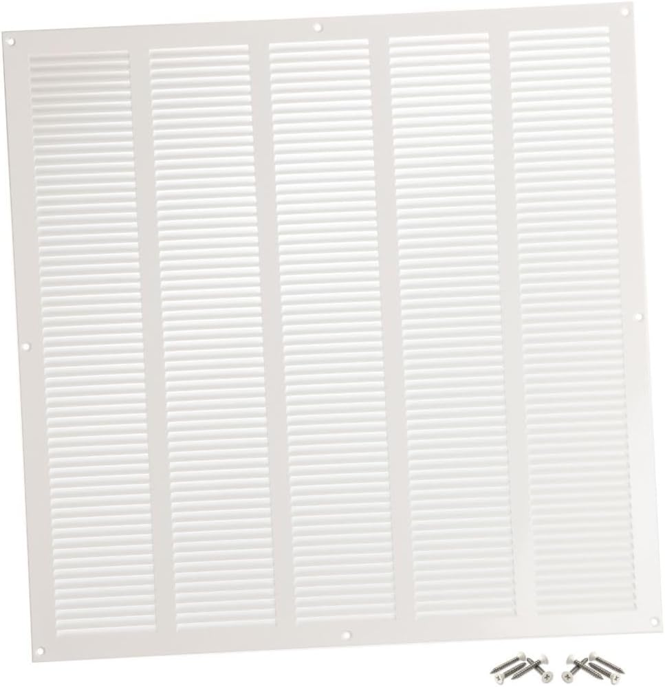 Steinberg14 White Vent Cover 18x18 (Duct Opening) with Mesh - Wall and Ceiling Ventilation Register - Metal Air Grille -
