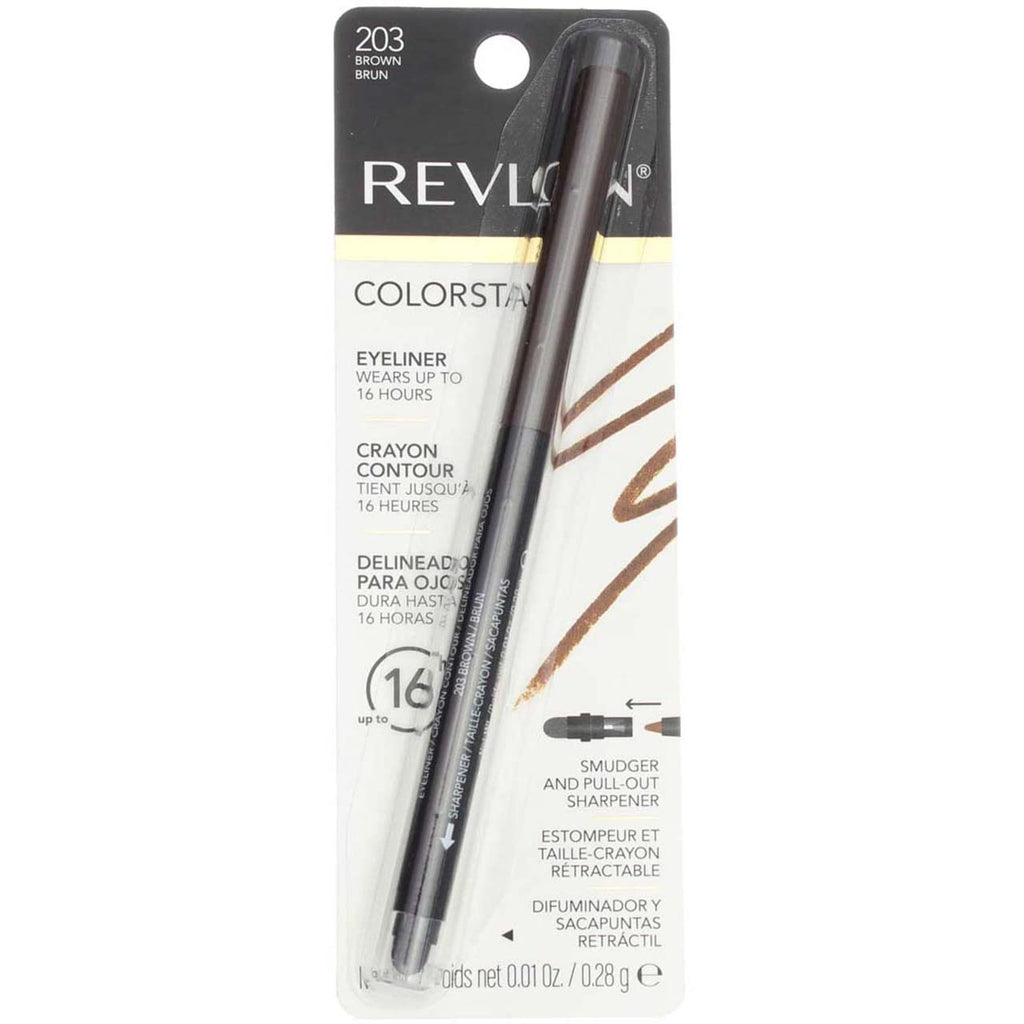 Revlon ColorStay Eyeliner Pencil, Brown [203], 0.01 oz (Pack of 5) - Jade / 0.01 Ounce (Pack of 2)