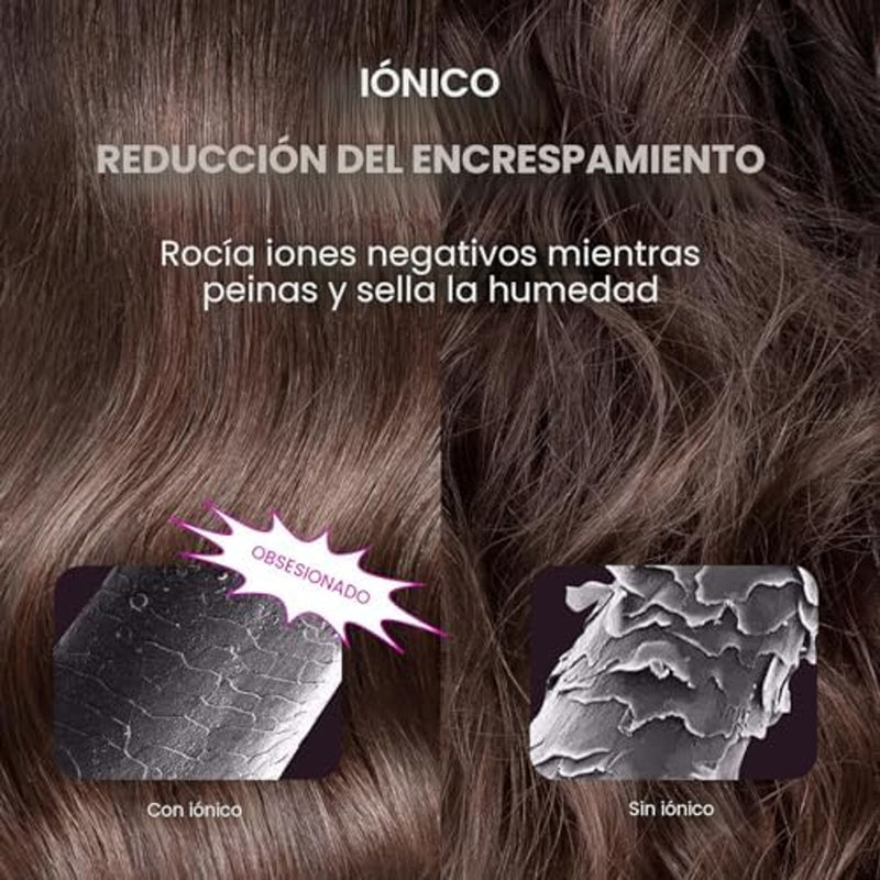 Wavytalk Versión Actualizada Cepillo Térmico para Aspecto de Peinado, Blowout Express Cepillo Redondo Térmico Iónico de 1.5 Pulgadas Hace el Cabello Más Suave Obtén Rizos Naturales, Doble Voltaje