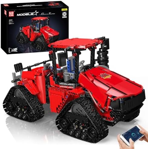 Mould King 18020 Tractor Building Set, Remote Control Crawler Tractors Toy with 4 Motors, Buildabe Farm Vehicle to Play, Construction Car Model for Adults, Ideal Gifts (1698 Pieces)