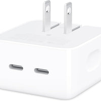 Apple 35W Dual USB-C Port Compact Power Adapter: Fast and Convenient Charging, Type C Wall Charger