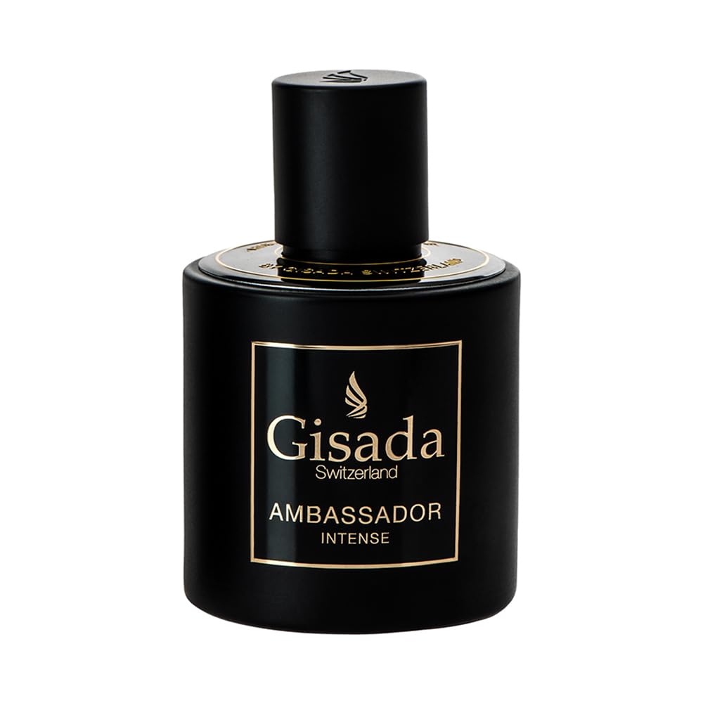 Gisada Ambassador Intense Cologne for Men - Perfume for Men with Strong, Masculine Scent & Classic Fragrance - Lasting Scent with Warm, Citrusy, Spicy, Oriental Notes - Made in Switzerland, 3.3 fl.oz.
