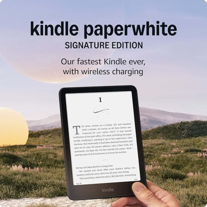 All-new Amazon Kindle Paperwhite Signature Edition (32 GB) – Our fastest Kindle with auto-adjusting front light, wireless charging, and weeks of battery life – Metallic Black