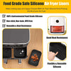2Pcs Air Fryer Silicone Liners Rectangular for Ninja Foodi Dual DZ201 8QT/DZ090 6QT, MMH Reusable Non Stick Airfryer Dual Basket Accessories for Chefman 6QT/Instant Vortex Plus XL 8QT, Black