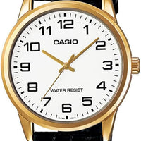 Casio Men's MTPV001GL-7B Black Leather Quartz Watch