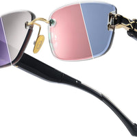 CHAMELO Aura Color-Changing Sunglasses – 4 Lens Colors, Tap Control, Smart Tint Glasses, UV Protection, Lightweight Rimless Frame, Calm Lens Styles, Black Frame