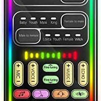 Portable Voice Changer, Handheld Microphone Voice Disguiser with 8 Sound Effects and Sound Changes, Mini Gaming Live Sou