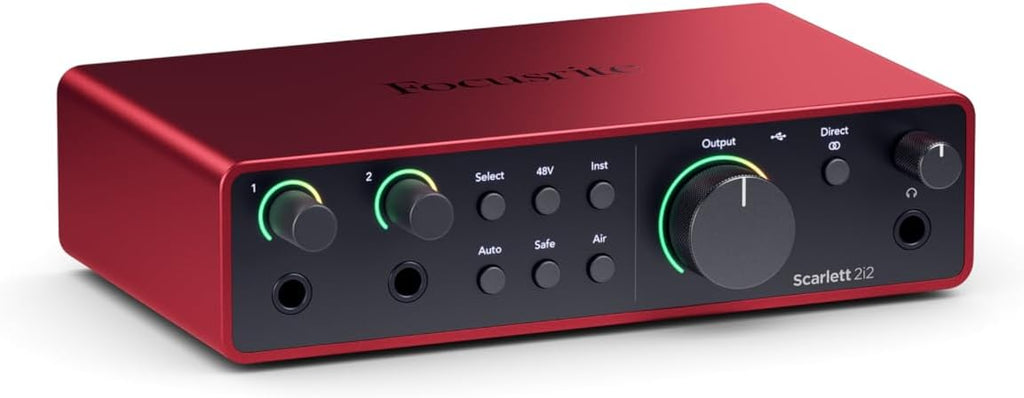 Focusrite Scarlett 2i2 4th Gen USB Audio Interface for Recording, Songwriting, Streaming and Podcasting — High-Fidelity,
