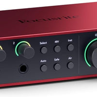 Focusrite Scarlett 2i2 4th Gen USB Audio Interface for Recording, Songwriting, Streaming and Podcasting — High-Fidelity,