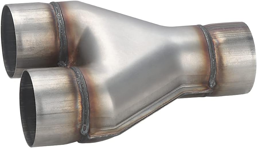 A-KARCK Exhaust Y Pipe 3" Inlet, Stainless Steel 10" Long Dual 3" Outlet Y Pipe Withstands High Temperatures (Wide-body)