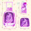 gxtvo Rolling Backpack for Girls, Roller Wheels Kids Bookbag - Wheeled Suitcase Elementary Sequin School Bag - 3PCS Mermaid