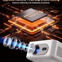 2026 Smart Projector 4K & 8K Support, Portable Projector with WiFi 6 and Bluetooth 5.4, Auto Focus & Vertical Keystone, 180°Rotatable, Mini Proyector for Outdoor Home HY300Max