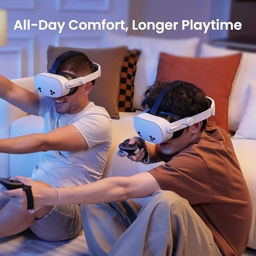 KIWI design K4 Boost Battery Head Strap for Meta Oculus Quest 3/3S, Adjustable VR Headband Accessories with Dual Charge, Extend Playtime & Reduce Facial Stress for Kids and Adults