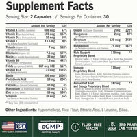 Visita la tienda de Vimerson Health Suplemento multivitamínico multimineral diario para hombres - Vitaminas A, C, E, D, B1, B2, B3, B5, B6, B12. Magnesio, biotina, espirulina, zinc. Antioxidante completo, energía e inmunológica. 60 cápsulas