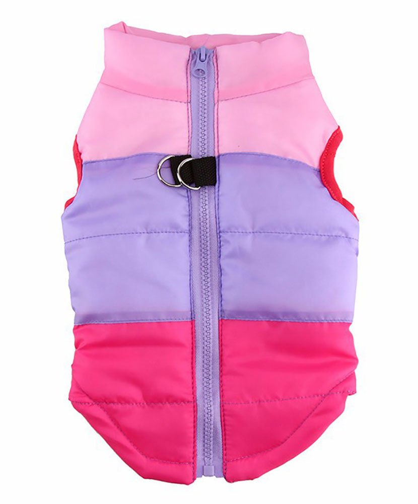 MaruPet Winter Dog Vest - Windproof & Waterproof Warm Coat for Cold Weather - Small/Medium Dogs (XS) - Pink/Purple/Rose