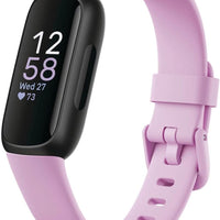 Fitbit Inspire 3 Health & Fitness Tracker with Stress Management, Workout Intensity, Sleep Tracking, 24/7 Heart Rate - 3-Month Google Health Premium Membership Included - Lilac Bliss/Black