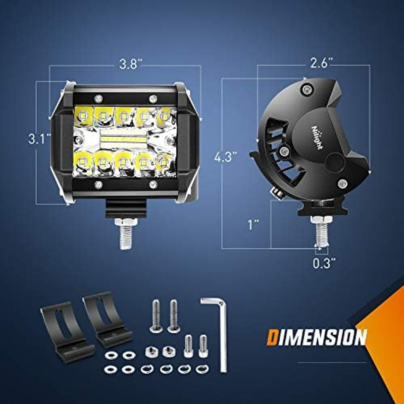 Ofertaza, Nilight LED Light Bar 2PCS 60W 4 Inch Flood Spot Combo LED Work