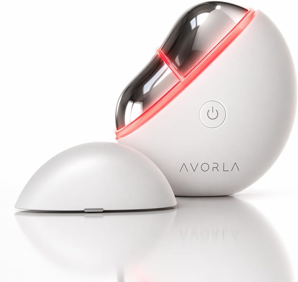 Avorla Herramienta facial LED Gua Sha con calor y microcorriente, dispositivo de tonificación de la piel, terapia de luz de la piel antienvejecimiento/antiarrugas, elevación facial, hinchazón de ojos/