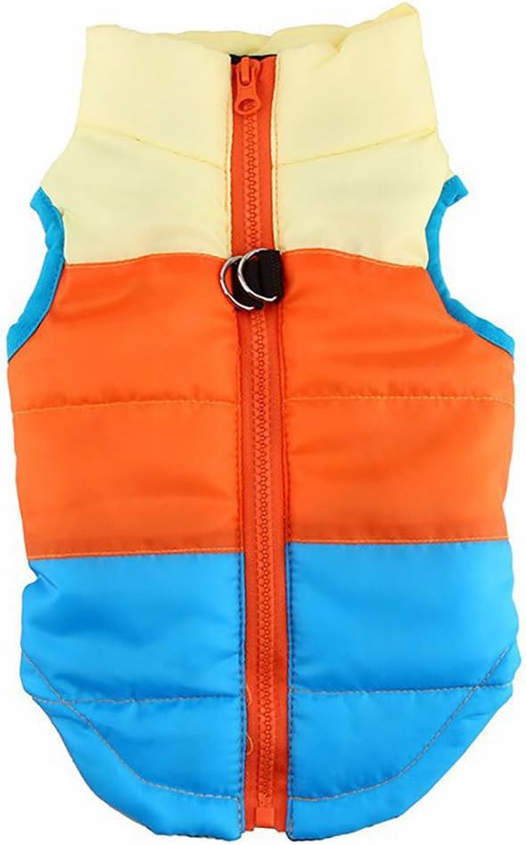 MaruPet Winter Dog Vest - Windproof & Waterproof for Small/Medium Dogs, Warm Coat for Cold Weather, Apricot/Orange/Blue