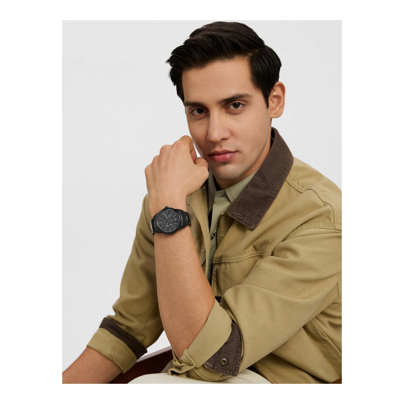 Reloj multifuncional de acero inoxidable Fossil Pearson para hombre, resistente a los arañazos, con subesferas de día y fecha