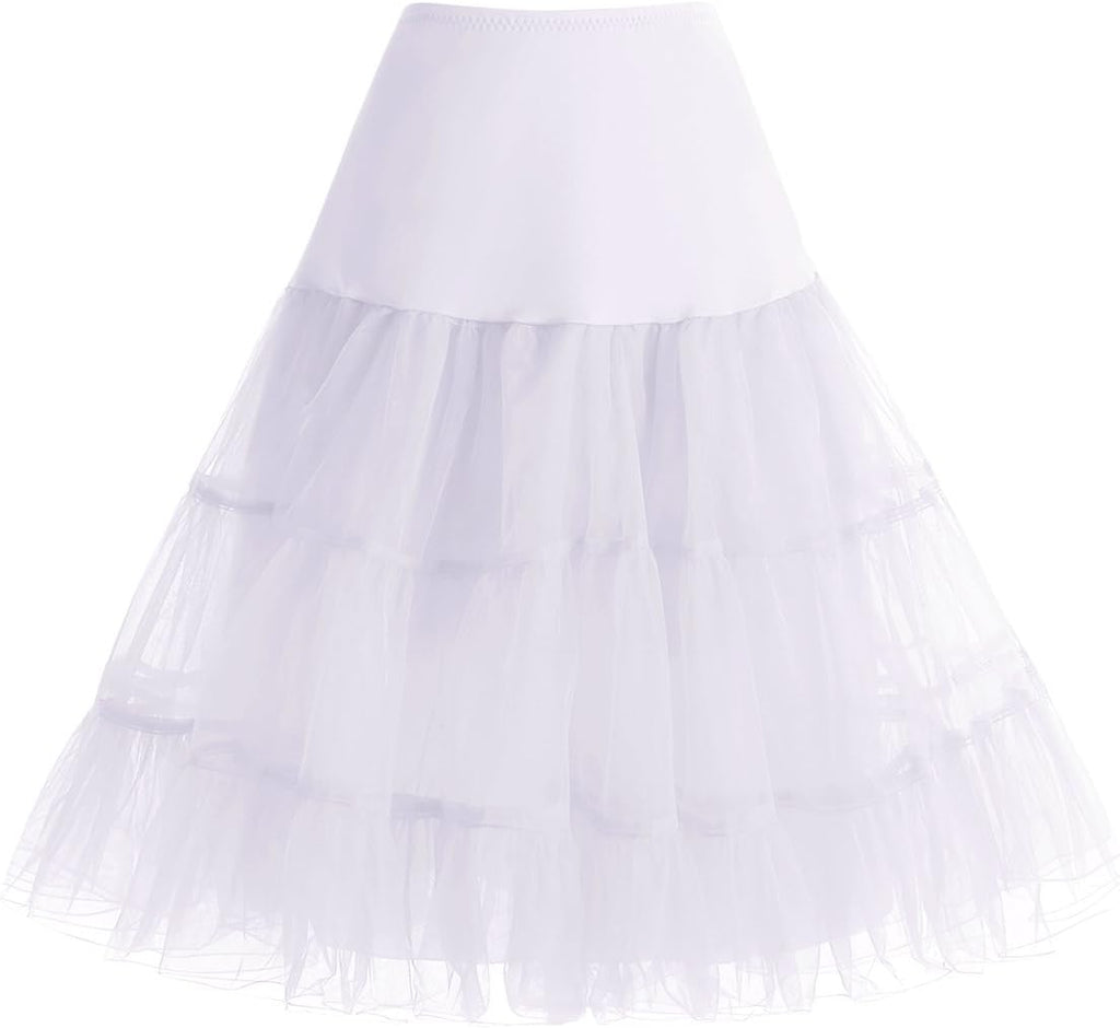Bbonlinedress Womens White Petticoat 50s Rockabilly Half Slips White XL