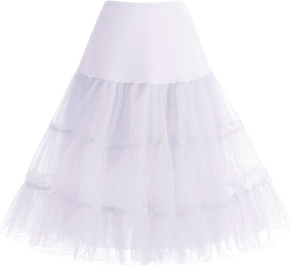 Bbonlinedress Womens White Petticoat 50s Rockabilly Half Slips White XL