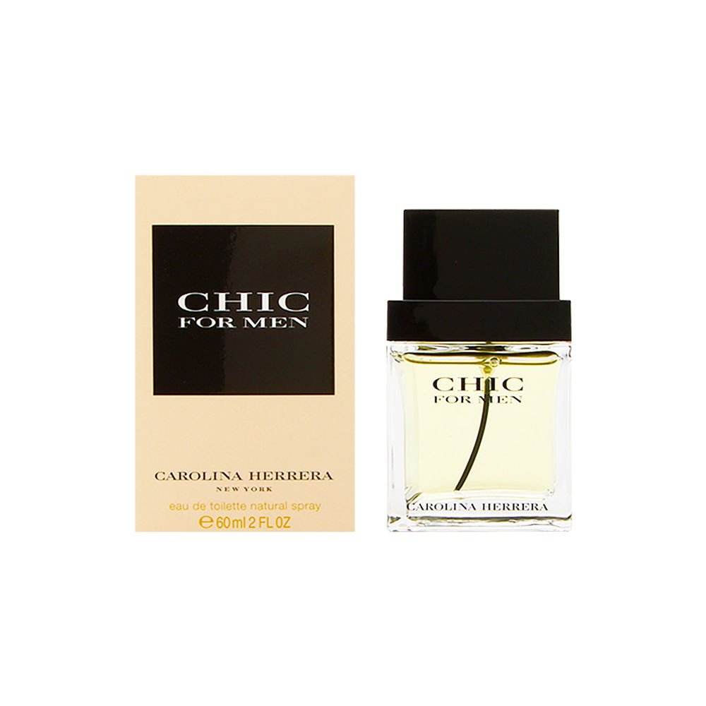 Carolina Herrera Chic Fragrance For Men - Leathery Wood And Adventure - Begins With The Warmth Of Wood And Smooth Touch Of Leather - Hint Of Saffron - Touch Of Cashmere Wood - Edt Spray - 2 Oz - 2 Fl Oz (Pack of 1)