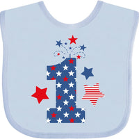 inktastic Firecracker 1st Birthday Baby Bib Light Blue 35b42
