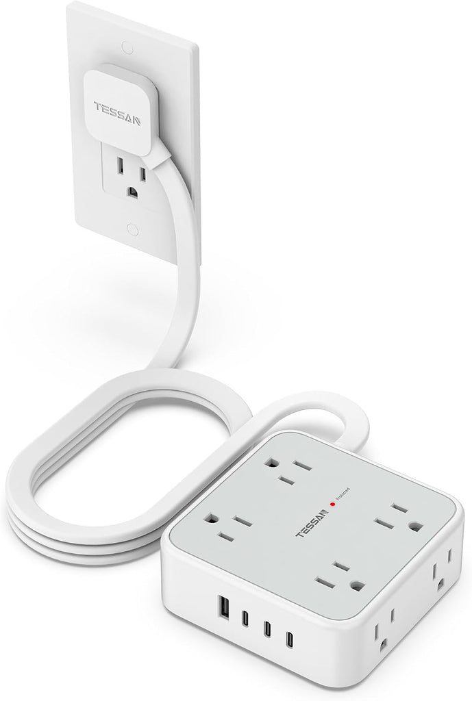 TESSAN Surge Protector Power Strip with 900J Surge Protection, 5 Ft, Grey