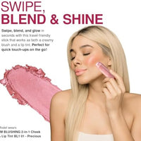 Palladio I'm Blushing - Tinte 2 en 1 para mejillas y labios, rubor crema ligero construible, fórmula hidratante multibarra transparente, uso durante todo el día, fácil aplicación, brillante, se mezcla perfectamente con la piel, delicado