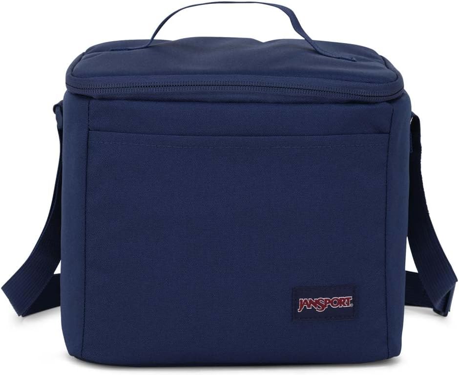 JanSport Super Snack – Insulated Lunch Bag with BPA-Free Liner, Zipper Top Opening, and Adjustable Shoulder Strap, Navy