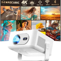 2026 Smart Projector 4K & 8K Support, Portable Projector with WiFi 6 and Bluetooth 5.4, Auto Focus & Vertical Keystone, 180°Rotatable, Mini Proyector for Outdoor Home HY300Max