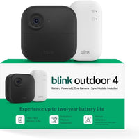 Blink Outdoor 4 – Wireless smart security camera, two-year battery life, 1080p HD day and infrared night live view, two-way talk. Sync Module Core included – 1 camera system