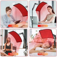 Terapia de luz roja para cara y cuerpo, lámpara de terapia de luz roja infrarroja con soporte LED de 660 nm de luz roja terapéutica y dispositivo de luz infrarroja de 850 nm para el cuerpo