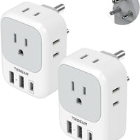 TESSAN India Plug Adapter 2 Pack, Type D Travel Adapter