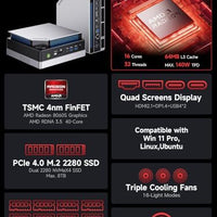 GMKtec EVO-X2 AI Mini PC AMD Ryzen Al Max+ 395 (up to 5.1GHz) Mini Gaming Computers, 64GB LPDDR5X 8000MHz (8GB*8) 1TB PCIe 4.0 SSD, Quad Screen 8K Display, WiFi 7 & USB4, SD Card Reader 4.0