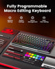 Redragon Wireless Mechanical Keyboard, Gasket RGB Gaming Keyboard with Screen & Knob, 3-Modes (Bluetooth/2.4G/Wired) 81 Custom Keys, Thick Pre-Lubed Linear Switch, Side Printed PBT Keycaps, K708GG-Pro