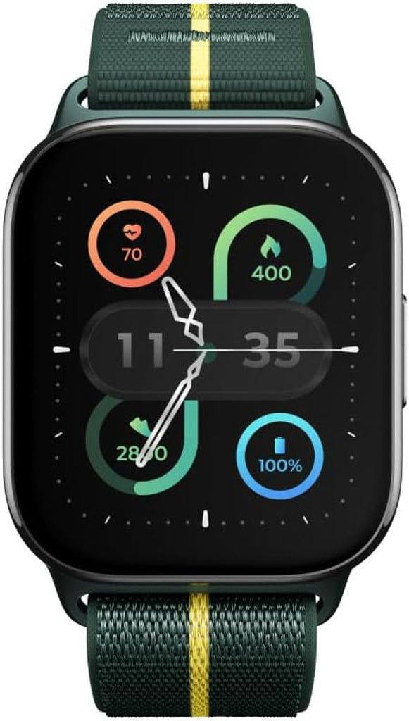 Motorola Moto Watch Fit, Fitness Tracker, GPS, Sleep Monitor, Black Dial & Green Band