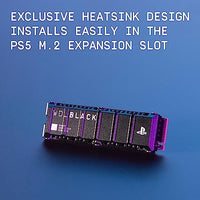 WD_BLACK 4TB SN850P NVMe M.2 SSD Officially Licensed Storage Expansion for PS5 Consoles, up to 7,300MB/s, with heatsink - WDBBYV0040BNC-WRSN,Black