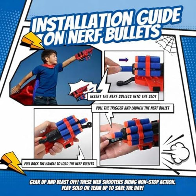 Superhero Toy Set – Includes 2 Shooters, 2 Gloves, and 1 Cape
