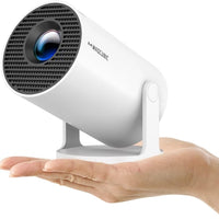 Magcubic 2026 Upgraded HY300PRO Mini Projector with WiFi and Bluetooth, Portable Projector 4K Support, Auto Keystone, 180 Degree Rotation, Smart Proyector for Home Outdoor - white